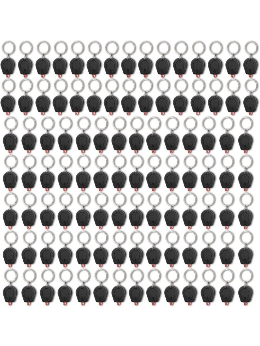 100 Pack Mini Ultra Bright Red LED Keychain Flashlights for Night Use
